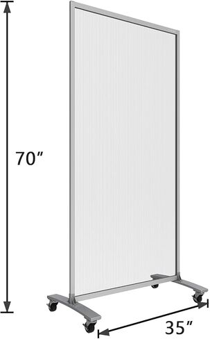 INNOVART مقسم جداري متنقل 70 بوصة ارتفاع × 35 بوصة عرض، فواصل غرفة التقسيم المتداول جدار مكتب قائم بذاته مع عجلات، لوحة ضوء الشمس جدران مسح جافة للمكاتب والصالونات وصالونات الأظافر والمطاعم in Kuwait