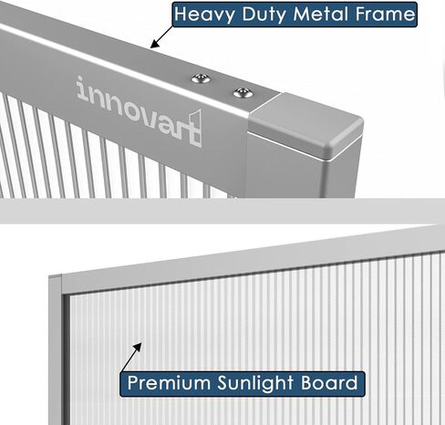INNOVART مقسم جداري متنقل 70 بوصة ارتفاع × 35 بوصة عرض، فواصل غرفة التقسيم المتداول جدار مكتب قائم بذاته مع عجلات، لوحة ضوء الشمس جدران مسح جافة للمكاتب والصالونات وصالونات الأظافر والمطاعم in Kuwait