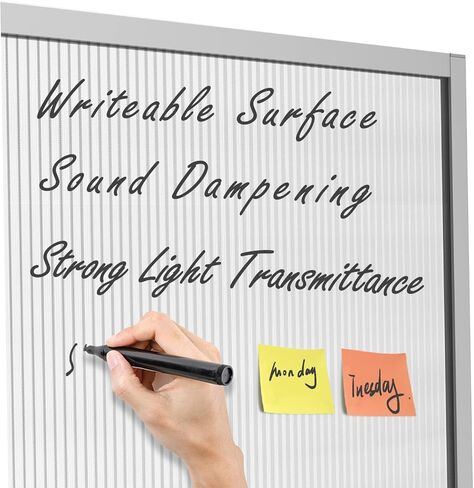 INNOVART مقسم جداري متنقل 70 بوصة ارتفاع × 35 بوصة عرض، فواصل غرفة التقسيم المتداول جدار مكتب قائم بذاته مع عجلات، لوحة ضوء الشمس جدران مسح جافة للمكاتب والصالونات وصالونات الأظافر والمطاعم in Kuwait