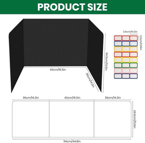فواصل مكتب Ayuanb 12 قطعة، 17 × 14 × 13.5 بوصة دروع الخصوصية للفصل الدراسي البلاستيكية لمكاتب الطلاب مع ملصقات الأسماء، لوحات مجلدات الدراسة المدرسية، مستلزمات المعلمين (أبيض) in Kuwait