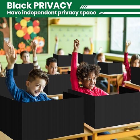 فواصل مكتب Ayuanb 12 قطعة، 17 × 14 × 13.5 بوصة دروع الخصوصية للفصل الدراسي البلاستيكية لمكاتب الطلاب مع ملصقات الأسماء، لوحات مجلدات الدراسة المدرسية، مستلزمات المعلمين (أبيض) in Kuwait