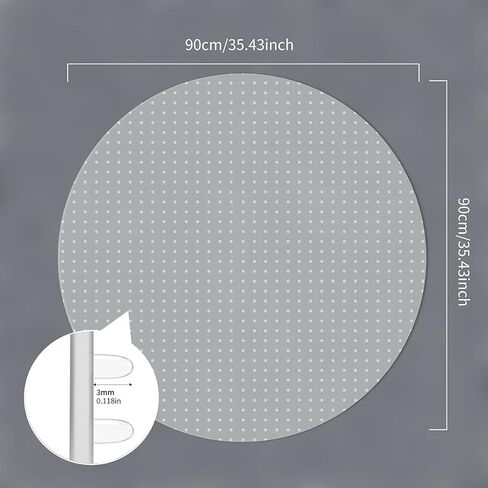 حصيرة كرسي مكتب WASJOYE للسجاد، سجادات شفافة مستديرة مقاس 91.44 سم مع شفة ممتدة للكراسي جيدة للمكاتب والمكتب والمنزل، حصيرة PVC متدحرجة شديدة التحمل للكرسي على السجاد للعمل والمنزل والألعاب in Kuwait