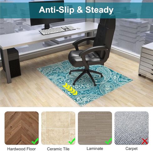 Anidaroel حصيرة كرسي مكتب للأرضيات الصلبة والبلاط، 48 بوصة × 60 بوصة حصيرة كرسي مكتب للمكتب المنزلي، سجادة تحت المكتب للكرسي المتدحرج، حصيرة كرسي كمبيوتر غير قابلة للانزلاق، سجادة حامية للسجاد منخفضة الوبر in Kuwait