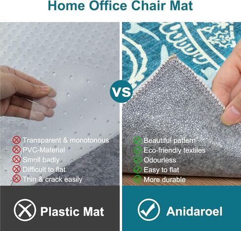 Anidaroel حصيرة كرسي مكتب للأرضيات الصلبة والبلاط، 48 بوصة × 60 بوصة حصيرة كرسي مكتب للمكتب المنزلي، سجادة تحت المكتب للكرسي المتدحرج، حصيرة كرسي كمبيوتر غير قابلة للانزلاق، سجادة حامية للسجاد منخفضة الوبر in Kuwait