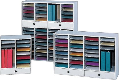 Safco Wooden Paper and Mail Organizer for Home Office and Classroom, Adjustable Shelves and Stackable, 24 Compartments, Modern Gray in Kuwait