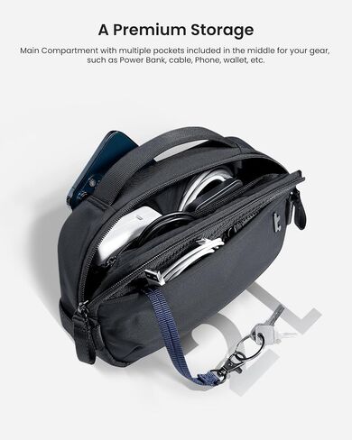 tomtoc Electronics Organizer, Accessories Pouch for Travel Essentials, Travel Tech Organizer as Travel Accessories, Cord Organizer for Phone, Power Bank, Cable, Charger, SD Card, Black in Saudi Arabia