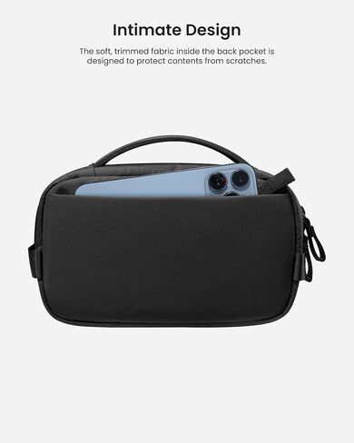 tomtoc Electronics Organizer, Accessories Pouch for Travel Essentials, Travel Tech Organizer as Travel Accessories, Cord Organizer for Phone, Power Bank, Cable, Charger, SD Card, Black in Saudi Arabia