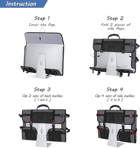 CURMIO Carrying Bag Compatible with Apple 21.5" All in One Desktop PC, Gray in Kuwait