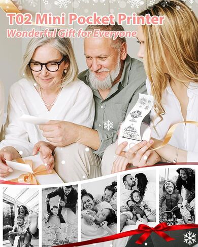 طابعة ملصقات Phomemo T02 - طابعة صغيرة بدون حبر صانع ملصقات طابعة بلوتوث حرارية للجيب لملاحظات الدراسة والملصقات والصور والطباعة DIY، مع 3 لفات من الورق، أبيض in Saudi Arabia