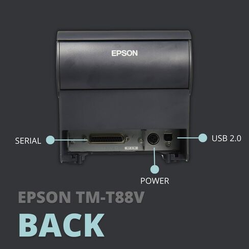 طابعة الإيصالات الحرارية KONCEPT TM-T88V وواجهات USB وإيثرنت وتسلسلية - سنة واحدة - مع كابل USB 2.0 وسلك طاقة عالمي ومحول تيار متردد PS-180 وقطعة قماش تنظيف من الألياف الدقيقة (متجددة) رمادي داكن in Kuwait