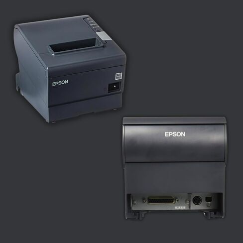 طابعة الإيصالات الحرارية KONCEPT TM-T88V وواجهات USB وإيثرنت وتسلسلية - سنة واحدة - مع كابل USB 2.0 وسلك طاقة عالمي ومحول تيار متردد PS-180 وقطعة قماش تنظيف من الألياف الدقيقة (متجددة) رمادي داكن in Kuwait