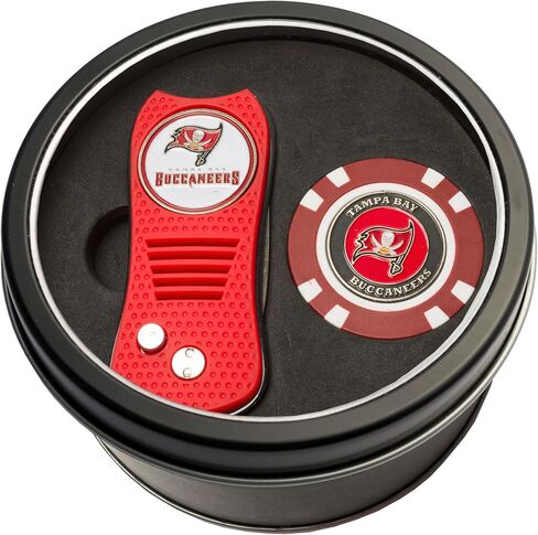 مجموعة هدايا فريق الجولف NFL، أداة وشريحة Switchblade Divot، تتضمن 2 علامات كروية من المينا على الوجهين، تصميم حاصل على براءة اختراع، ضرر أقل للأخضر، آلية Switchblade in Kuwait