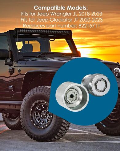 Anti-Theft Wheel Locks Locking Lug Nuts Set Fits for Jeep Wrangler JL 2018-2023 Gladiator JT 2020-2023 Replaces 82215711, Set of 5, with Key in Saudi Arabia