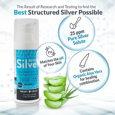 Beyond Silver Structured Silver Gel – 25 ppm – 2oz – Healing Colloidal Silver Gel with Organic Aloe Vera for Wound Care in Saudi Arabia
