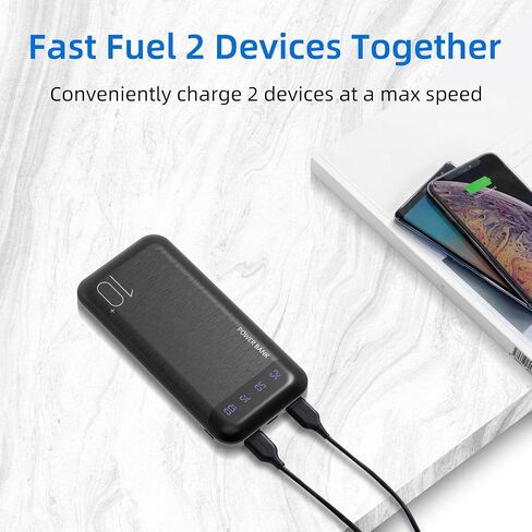 YOBON Power Bank 10000mAh Portable Charger Slim Battery Pack with 2 USB 2.4A Outputs and USB C in/Out Compatible with Huawei iPhone 16 15 14 13 12 iPad Samsung Galaxy S20 Android Tablet in Saudi Arabia