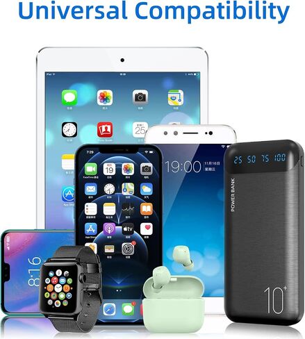 YOBON Power Bank 10000mAh Portable Charger Slim Battery Pack with 2 USB 2.4A Outputs and USB C in/Out Compatible with Huawei iPhone 16 15 14 13 12 iPad Samsung Galaxy S20 Android Tablet in Saudi Arabia