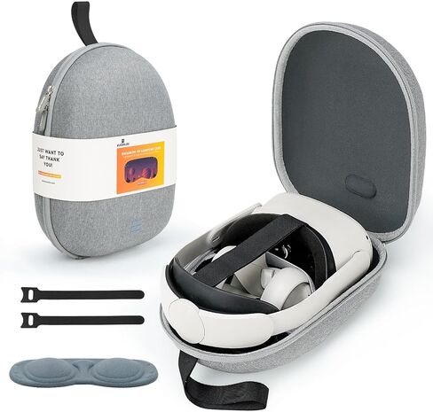 حقيبة حمل صلبة من EUCARLOS لجهاز Meta Quest 2/ Quest 3/ Vision Pro، حافظة مع غطاء عدسة لسماعات رأس ألعاب الواقع الافتراضي مع حزام النخبة وأجهزة التحكم، حقيبة تخزين لملحقات Oculus Quest3/ Vision Pro in Kuwait