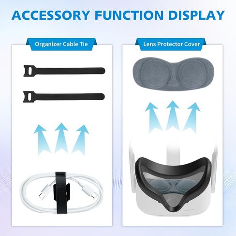 حقيبة حمل صلبة من EUCARLOS لجهاز Meta Quest 2/ Quest 3/ Vision Pro، حافظة مع غطاء عدسة لسماعات رأس ألعاب الواقع الافتراضي مع حزام النخبة وأجهزة التحكم، حقيبة تخزين لملحقات Oculus Quest3/ Vision Pro in Kuwait