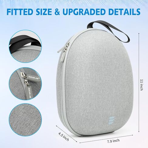 حقيبة حمل صلبة من EUCARLOS لجهاز Meta Quest 2/ Quest 3/ Vision Pro، حافظة مع غطاء عدسة لسماعات رأس ألعاب الواقع الافتراضي مع حزام النخبة وأجهزة التحكم، حقيبة تخزين لملحقات Oculus Quest3/ Vision Pro in Kuwait