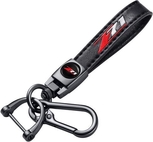 MIGUOER بدلة سلسلة مفاتيح من الجلد الطبيعي لسيارة Z71 Chevy Colorado Silverado ملحقات حلقة سلسلة مفاتيح هدية عائلية للرجال وحلقة مفاتيح Woean (فضية) (M-K-03) in Kuwait