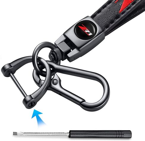 MIGUOER بدلة سلسلة مفاتيح من الجلد الطبيعي لسيارة Z71 Chevy Colorado Silverado ملحقات حلقة سلسلة مفاتيح هدية عائلية للرجال وحلقة مفاتيح Woean (فضية) (M-K-03) in Kuwait