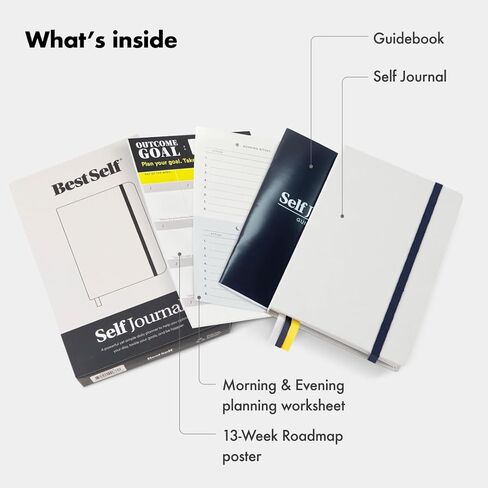BestSelf Self Journal 4 Pack, Black - 13-Week Productivity Journal with Prompts, Undated Planner and Guided Journal for Women and Men, 4 Journals, 1 Year Supply in Kuwait