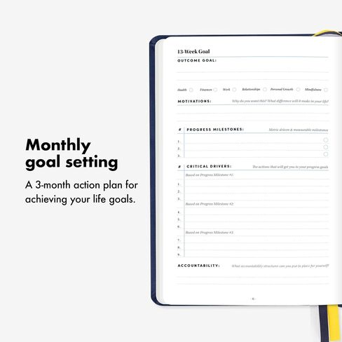 BestSelf Self Journal 4 Pack, Black - 13-Week Productivity Journal with Prompts, Undated Planner and Guided Journal for Women and Men, 4 Journals, 1 Year Supply in Kuwait