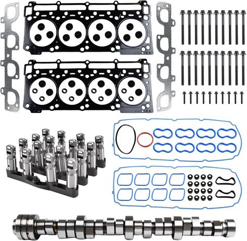 6.4 Hemi MDS Lifters Camshaft Cam Kit مع مسامير جوانات الرأس لـ 2011-2015 دودج تشالنجر تشارجر كرايسلر جيب جراند شيروكي 6.4L V8 HS26568PT 5038419AB in Saudi Arabia