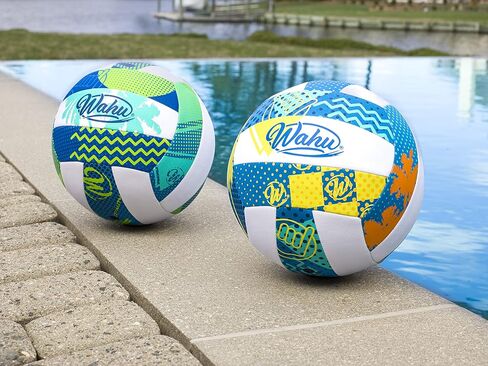Wahu 100% Waterproof Soft Beach Volleyball for Play in and Out of Water, Outdoor Regulation Size 5 Volleyball for Beach and Pool, Green in Saudi Arabia