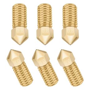 3D Printer Nozzles 0.4mm M5 Nozzle, 3D Printer Accessories High-Temperature Resistance 6pcs Brass Extruder Nozzle for AnkerMake M5/M5C /Ender 3 V2 Ender 3/3 pro 3D Printer