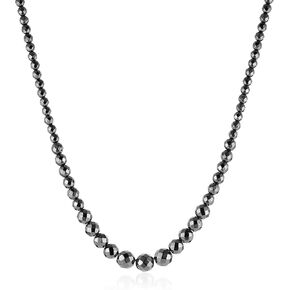 HZMAN Hematite Necklace for Women Relieve Anxiety Black Stones Beaded Choker Necklace Jewelry Gift