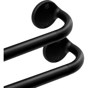 Wrap Around Curtain Rod 28-48, 3/4" Curtain Rods for Windows Adjustable, Blackout Heavy Duty Telescoping Drapery Rods for Bedroom, Living Room, Kitchken, White, 2 Packs