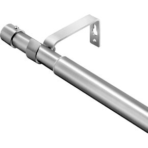 3/4 inch Curtain Rod 36-65" in Length, Brushed Nickel Curtain Rods for Windows 22 to 54, Adjustable Window Rod with Ceiling or Wall Mount, Easy Installation for Any Room & Outdoor Patio