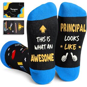 HAPPYPOP Principal Appreciation Gifts for Men Women - Funny Socks for Principal, School Principals Day Gift