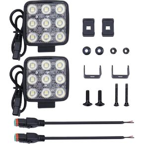 3.9 Inch LED Work Lights 2PCS 108W 12474LM Tractor Lights, 12/24V 5700K White Flood Beam Light, IP67 Waterproof with Shock Pad, Suitable for Trucks Tractors UTV and Heavy-Duty Equipment