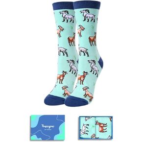 HAPPYPOP Fun Goat Gifts for Women Girls - Crazy Goat Socks Goat Lovers Gifts Teens Sheep Socks Farm Animal Socks Goat Stuff