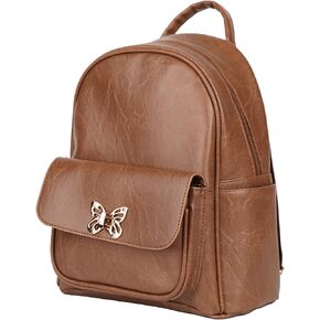 Small Backpack for Women Backpack Purse Women's Fashion Backpack Mini PU Leather Backpack For Gifts (Brown with Box)