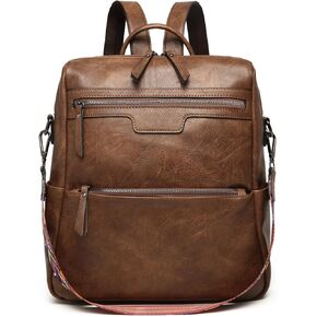 Women's leather backpack designer Women's large travel backpack Convertible shoulder bag