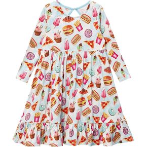 Toddler Girl's Long Sleeve Dress Little Kids Dresses Tutu Outfits Skirt Playwear Viscose from Bamboo