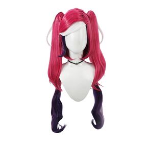 Red Mixed Double Ponytail Clip Wig Anime Cosplay Wig for Women Halloween Costume Wigs Full Synthetic Wig for Party Cosplay