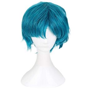 Xingwang Queen Anime Cosplay Wig Short Blue Green Women Girls' Party Wigs with Free Cap
