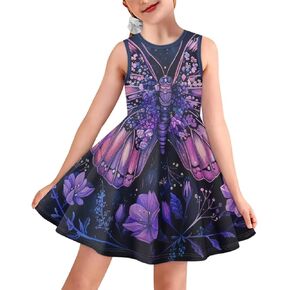 Dress for Girls Sweety Girl's Loose Summer Casual Dresses Holiday Midi Dress for 3-16 Years