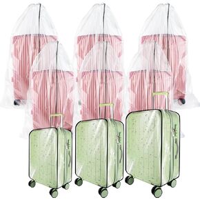 3 Pack Thicken Clear Luggage Cover Protector and 6 Pack Extra Large Clear Drawstring Plastic Bags