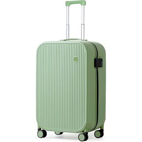 mixi 26 Inch Large Checked Luggage PC Hardshell Suitcases with Wheels for Travel Woman Men, Smoke White