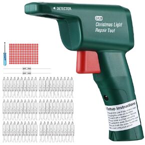 Christmas Light Repair Kit with 60 Xmas Replacement Bulbs, Christmas Light Test for Repairing Incandescent Christmas Light Bulb, Christmas Tree Light Tester Kit, Include 204 Marking Stickers