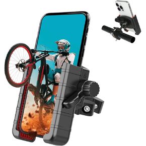 Bike Phone Mount Holder for Bicycle/Motorclye Handlebar,360°Adjustable Aluminum Alloy Anti-Theft Phone Mount,Phone Clip Compatible with 3.5~7.5" iPhone/Nexus/HTC/Huawei/Smartphone