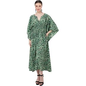 Miss Lavish London Kaftan Dresses - Long Caftan for Women with Pockets - Holiday Dress Loungewear & Beach Ready Cover-Ups