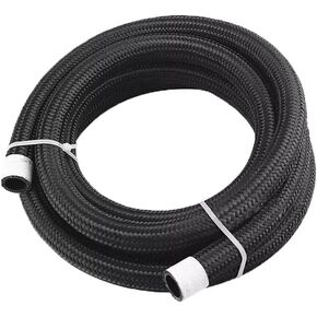 12AN 20FT Hose Fuel line CPE Braided Nylon Stainless Steel Transmission Oil Cooler Line Coolant Hose Fuel Line Pump Gas, Exhaust Gas, Vacuum, Hydraulic Oil Diesel Hose Line(Not for E85)
