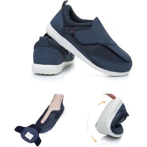 Diabetic Shoes for Women Extra Wide Adjustable Walking Shoes Slip-on Shoes for Swollen Feet for Elderly Soft Reduce Pain Caused by Friction Blue (10)