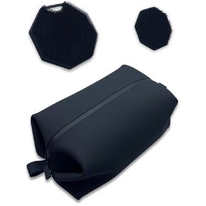 Toiletry Dopp Kit - Silicone Toiletry Kit Organizer, Bathroom Travel Kit For men- Silicone Toiletry Bag, Leak Resistance, Easy to Clean (Black, Large 10 x 6 x 6 inches)